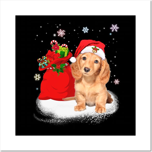 Christmas Santa Dachshund Wall Art by TeeAbe